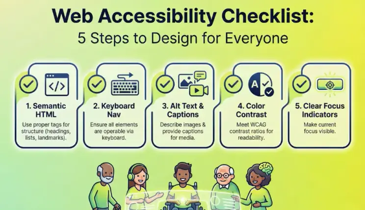 Web Accessibility Checklist: 5 Steps to Design for Everyone